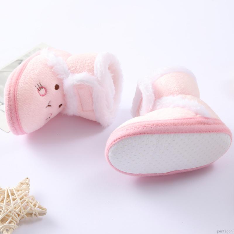 Giày cotton cổ cao đế mềm chống trượt thời trang dễ thương cho bé tập đi