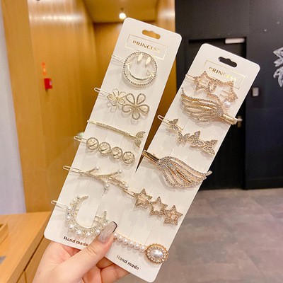 Kẹp tóc nhiều kiểu dáng thời trang đính đá lấp lánh dành cho nữ