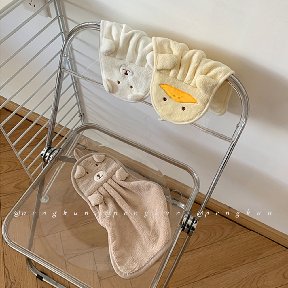 Khăn lau tay vải nhung san hô hình gấu dễ thương thấm hút tốt khăn lau tay gấu dâu