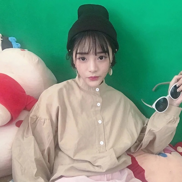 Áo sơ mi cổ tàu cực xinh