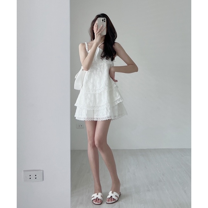 S0066 Set boi trắng viền ren cổ yếm Audrey | BigBuy360 - bigbuy360.vn