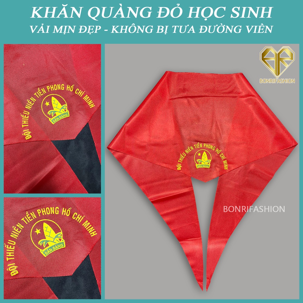 Khăn quàng đỏ học sinh có in chữ - vải không xước