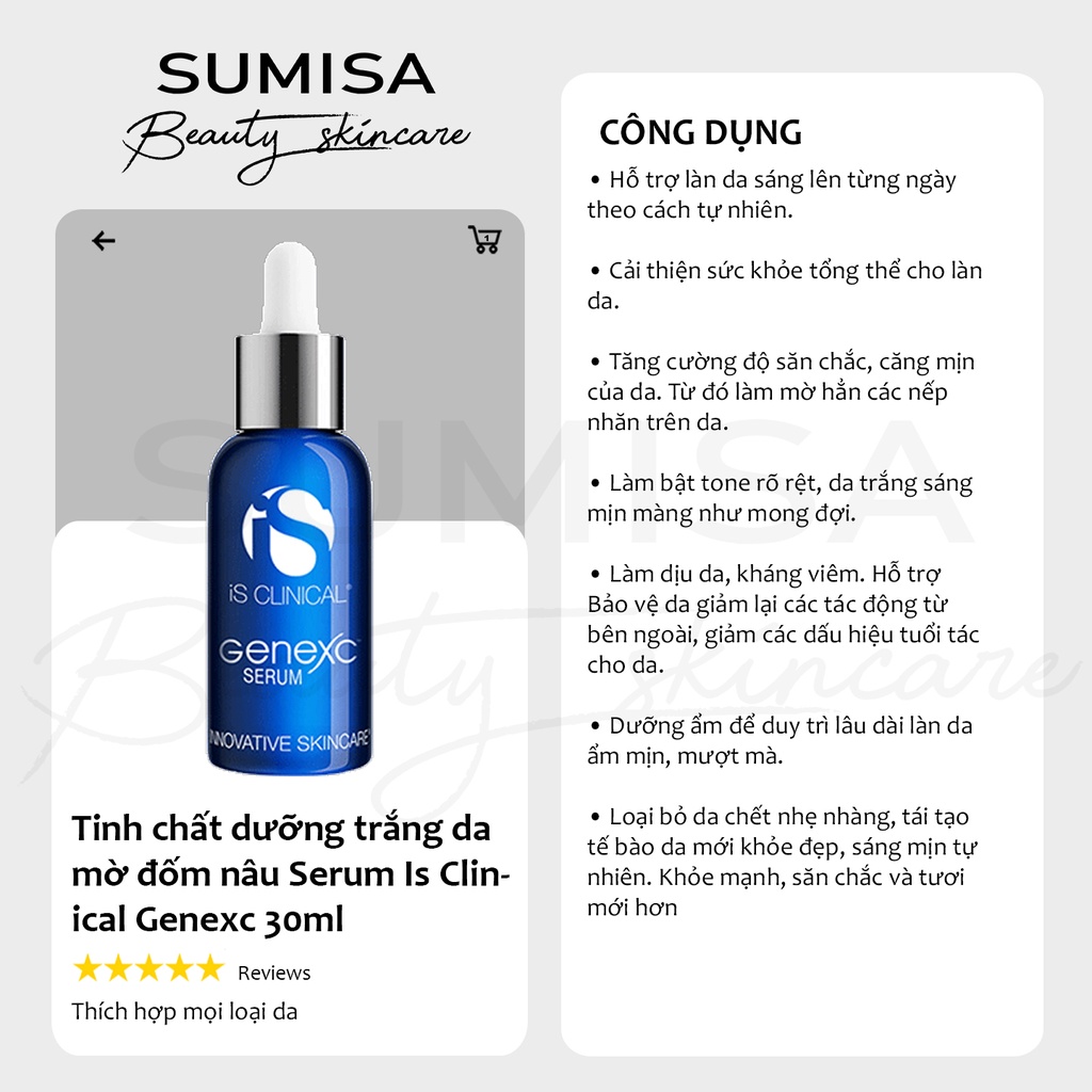 IS Clinical Genexc Serum - Tinh chất hỗ trợ dưỡng trắng trẻ hóa làn da 30ml