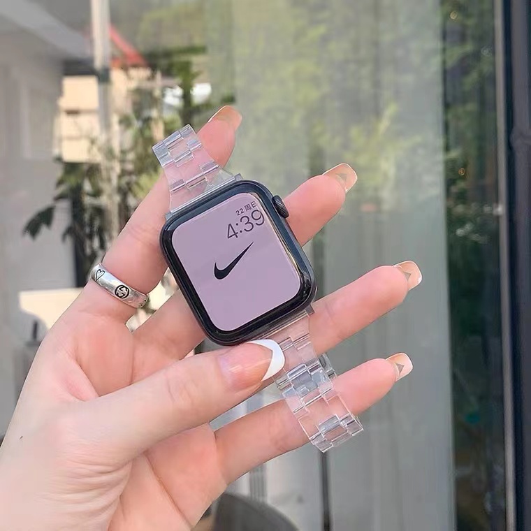 Dây Đeo Đồng Hồ Trong Suốt Cho Apple Watch Series SE 7 6543 38 41 45 40mm 42 44mm