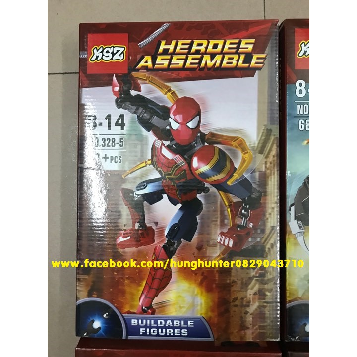 Lego Buildable Figures superheroes nhân vật siêu anh hùng khớp lớn Thanos Black Panther Deadpool Iron-spider Groot