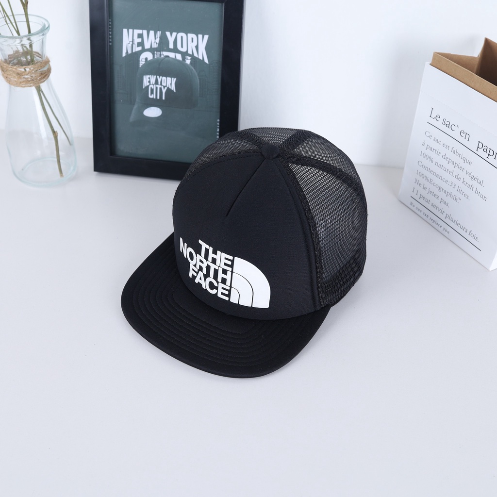 Mũ nón Snapback lưới form đứng The Northe Face đơn giản năng động màu đen VNXK