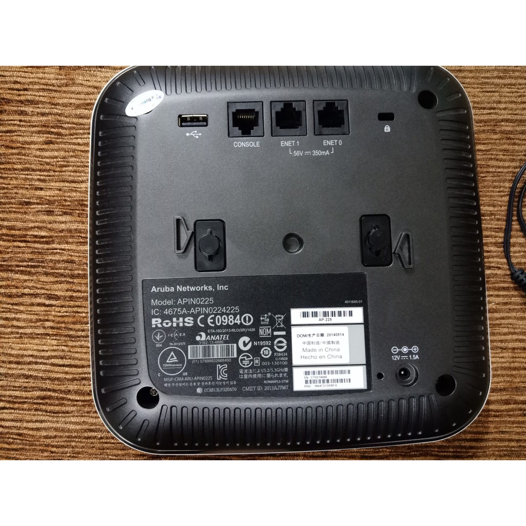 Wifi chuyên dụng Aruba IAP-225 RW chuẩn AC tốc độ cao, Full Box kèm nguồn 12V và chân đế treo trần | BigBuy360 - bigbuy360.vn