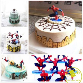 Bộ 7  mô hình siêu nhân người nhện Spider Man - Trang trí bánh kem