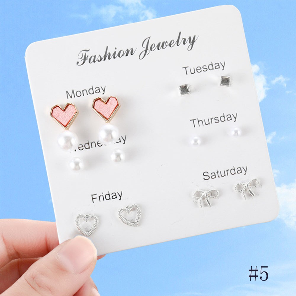 Set 6 đôi khuyên tai dễ thương cho nữ