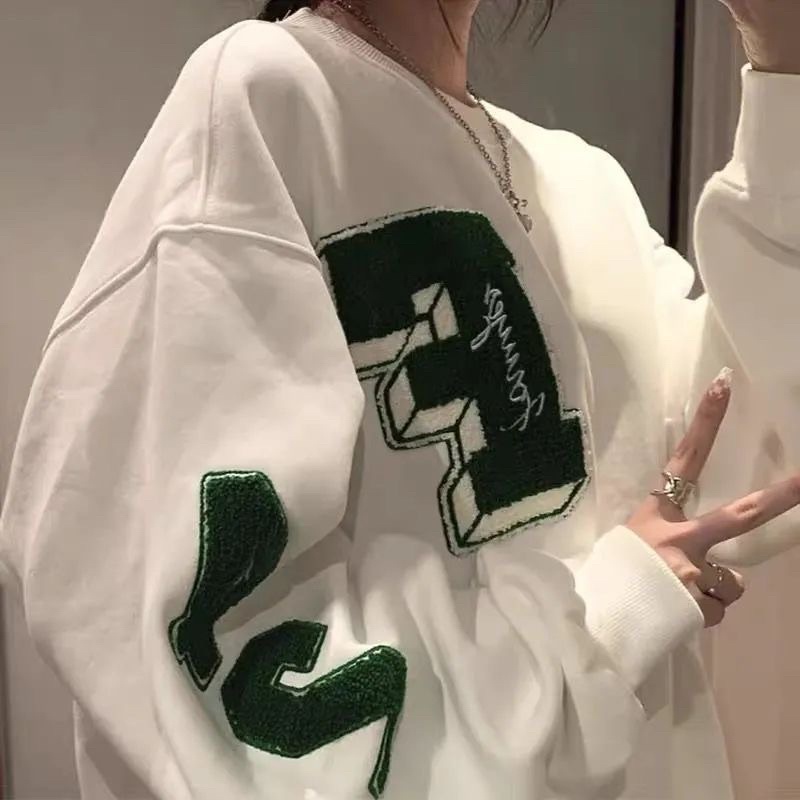 (SẴN) ÁO SWEATER NỈ CHẤT DÀY DẶN CHỮ THÊU (có video+ảnh thật) | BigBuy360 - bigbuy360.vn