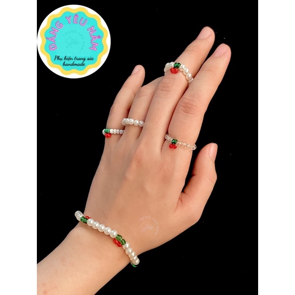 [RẺ VÔ ĐỊCH] Bộ Dây chuyền hạt cườm Cô bé Cherry