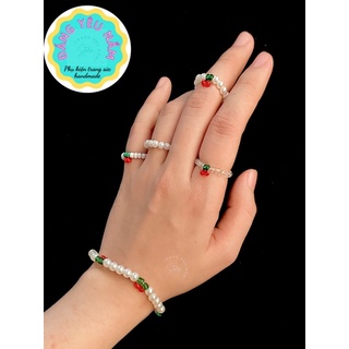 Bộ Dây chuyền hạt cườm Cô bé Cherry