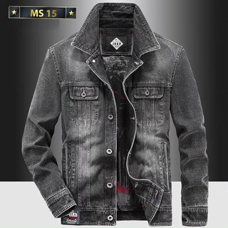 Áo Khoác Nam - áo Khoác Jean nam chất bò DTH55 Xanh Trơn Nhạt Cao Cấp