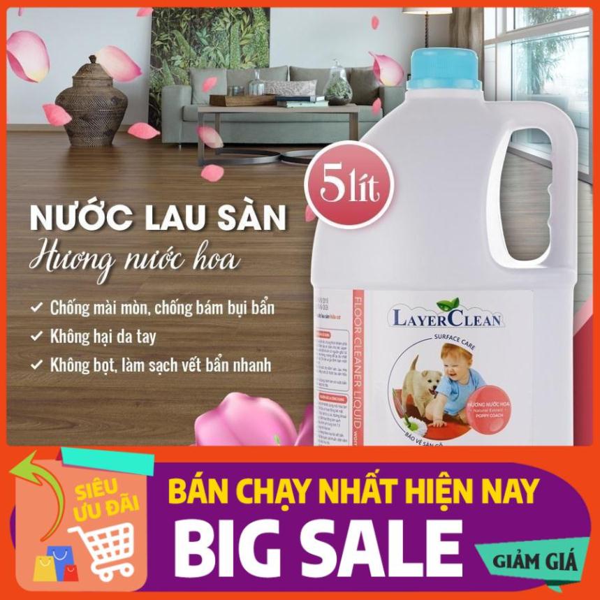 Nước lau sàn hữu cơ Layer Clean hương quế 5l