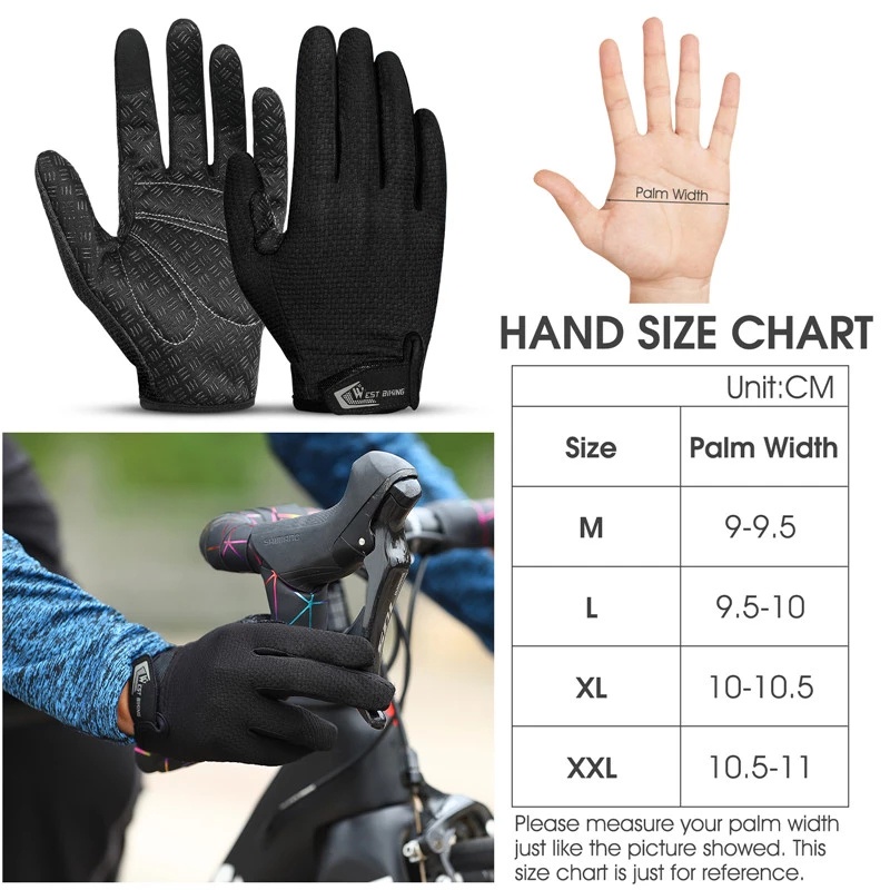 WEST BIKING găng tay đi xe máy găng tay unisex chống nắng thoáng khí hoạt động ngoài trời