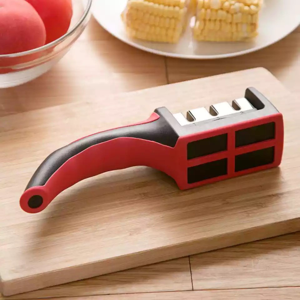 Dụng Cụ Mài Dao Kéo 3 Rãnh Chất Liệu Thép Không Gỉ Cao Cấp Với 3 Chế Độ Mài Tiện Lợi