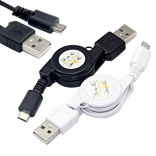 CAL_Retractable Micro USB A to USB 2.0 B Male Cable Sync Data Charger for thumbnail