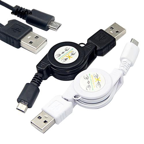 CAL_Retractable Micro USB A to USB 2.0 B Male Cable Sync Data Charger for Android