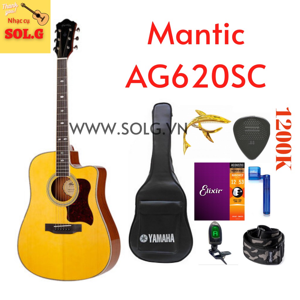 Guitar Acoustic Mantic AG620SC Gỗ Nguyên Tấm - SOL.G