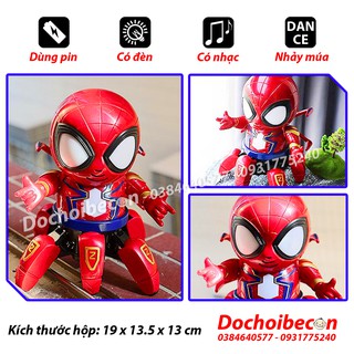 Người nhện robot nhảy múa - Spiderman Dance - Loại 1 - Dùng pin, có đèn, nhạc