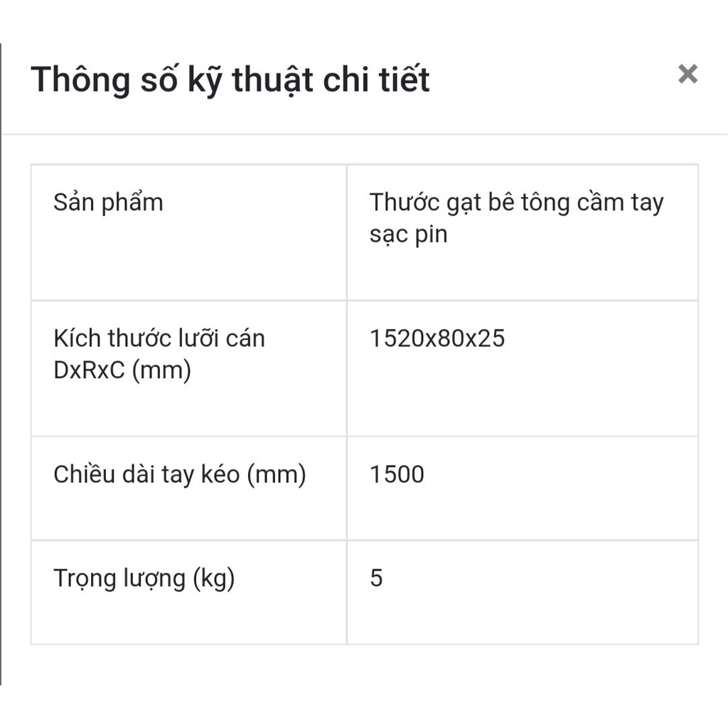 Thước gạt bê tông cầm tay sạc pin