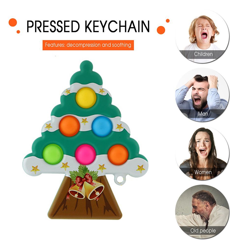 Đồ chơi bóp nén đẩy bong bóng hình cây thông noel làm quà tặng cho trẻ em