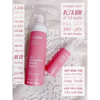 combo Bọt rửa bím - Xịt thơm, ngừa ngứa bím 2!Lady