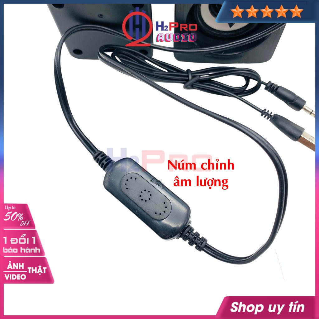 Loa vi tính mini, loa máy tính 2.0 LeerFei E-1046 cao cấp giá rẻ-đèn led RGB đổi màu, bass siêu trầm cực hay-Shop H2pro