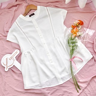 Áo bầu aiko shirt chất vải đũi phối ren,lịch sự thoáng mát - ảnh sản phẩm 4