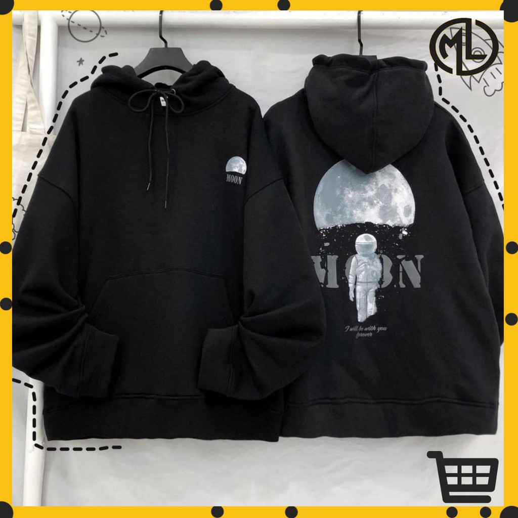 Áo hoodie moon đen
