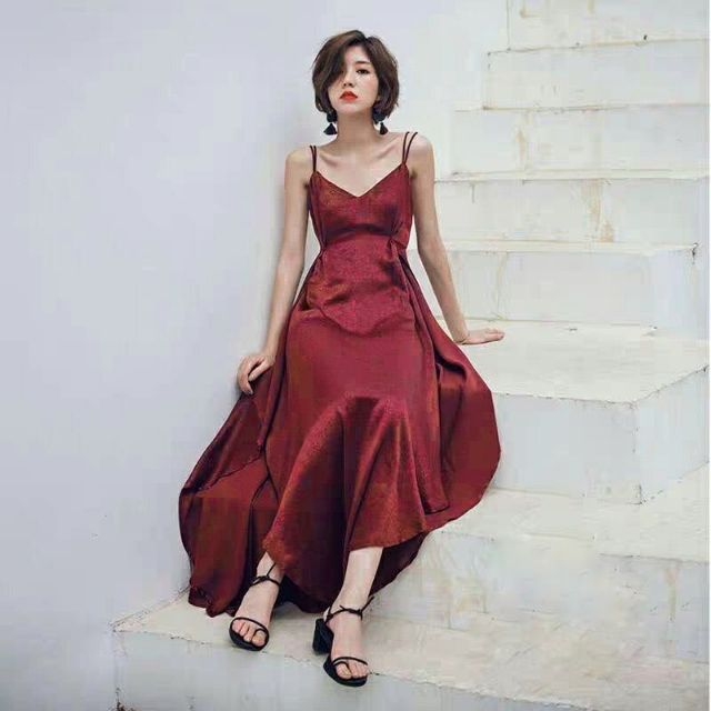 Váy maxi lụa đi biển dây mảnh quyến rũ sống ảo cực mê [HÀNG CÓ SẴN] | BigBuy360 - bigbuy360.vn