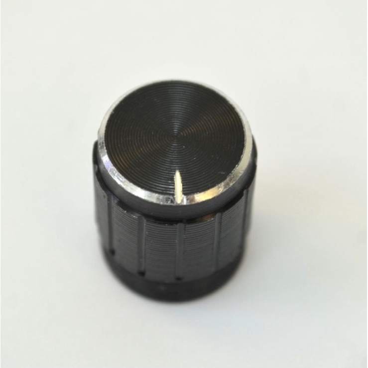 Núm vặn Chiết Áp 6mm nhôm, trục có khía , đường kính 15mm x 17mm