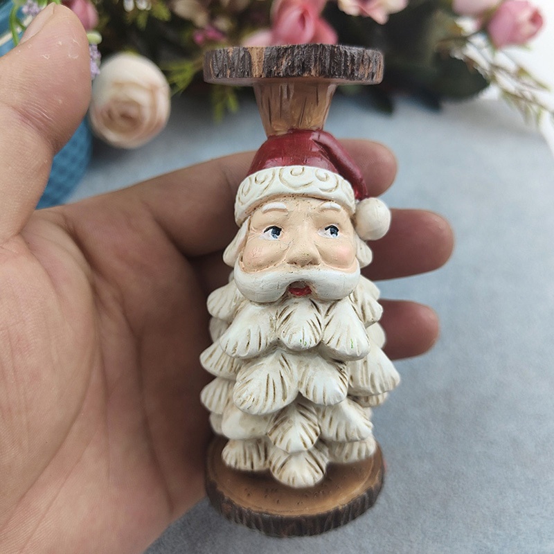 Giá Đỡ Nến Hình Ông Già Noel / Người Tuyết Bằng Nhựa Resin Dễ Thương Trang