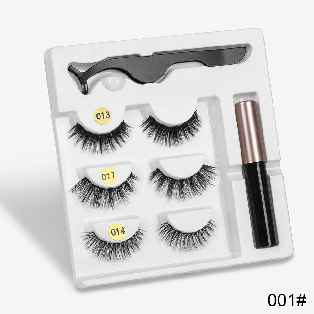 SEVICH Set 3 cặp lông mi giả từ tính kèm bút kẻ mắt nước + nhíp tiện dụng