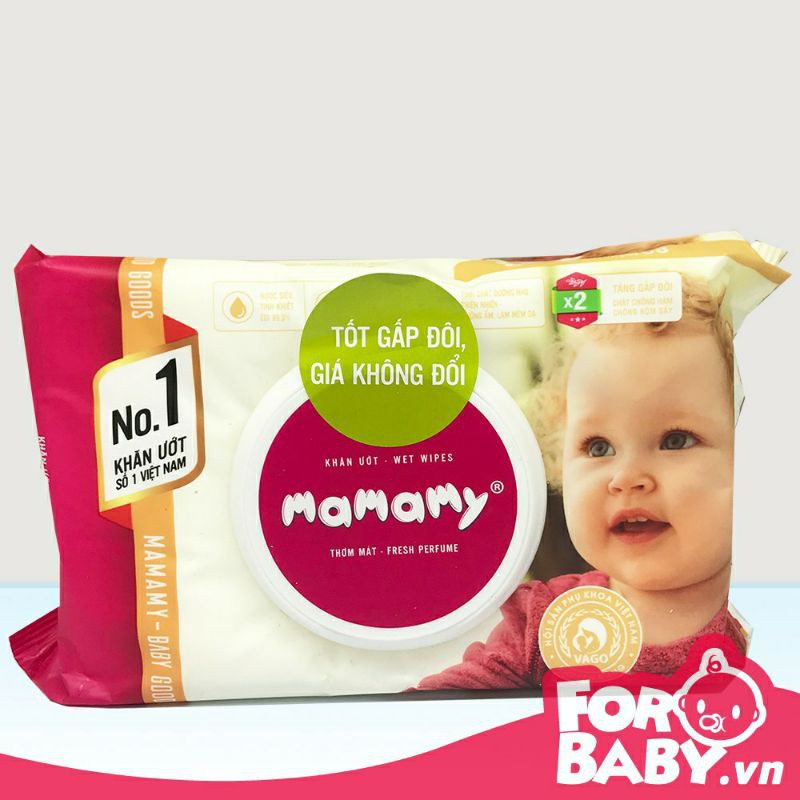 Lô 2 Khăn Ướt 80 miếng Mamamy siêu rẻ