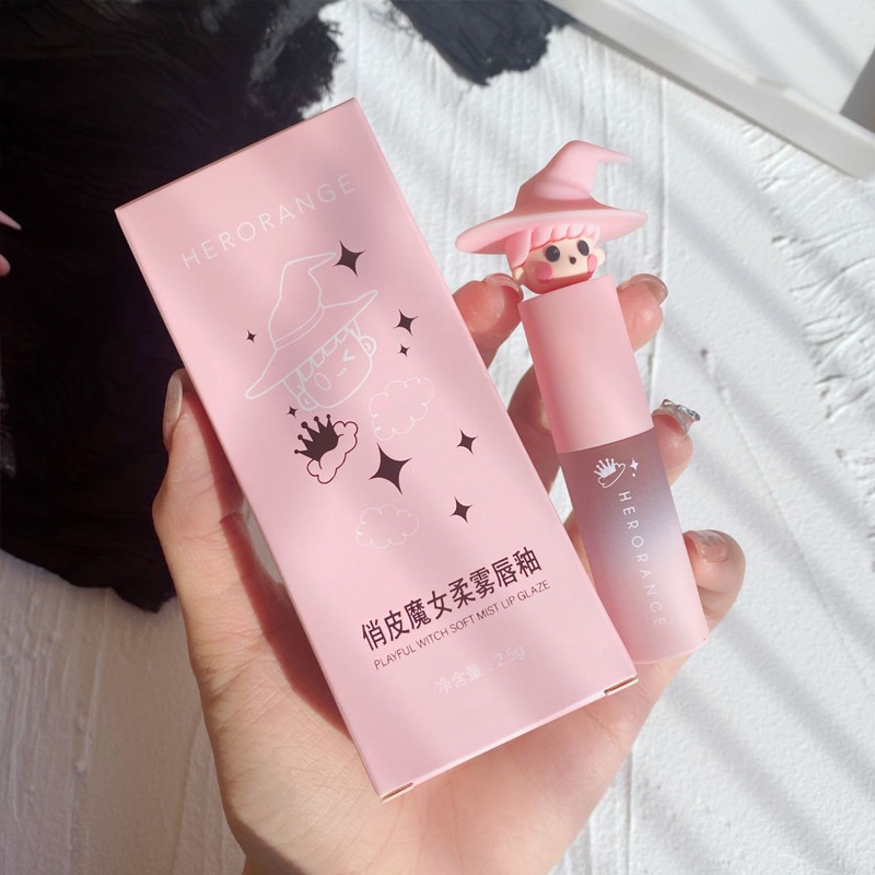 Son kem lì HERORANGE phù thủy nhỏ Playful Witch Soft Mist Lip Glaze căng mọng mịn môi HERO25