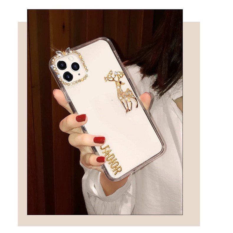 Ốp Lưng Kim Tuyến Hình Con Hươu Cho iphone 14 13 pro max iphone 12 11 pro max x xr xs 8 plus