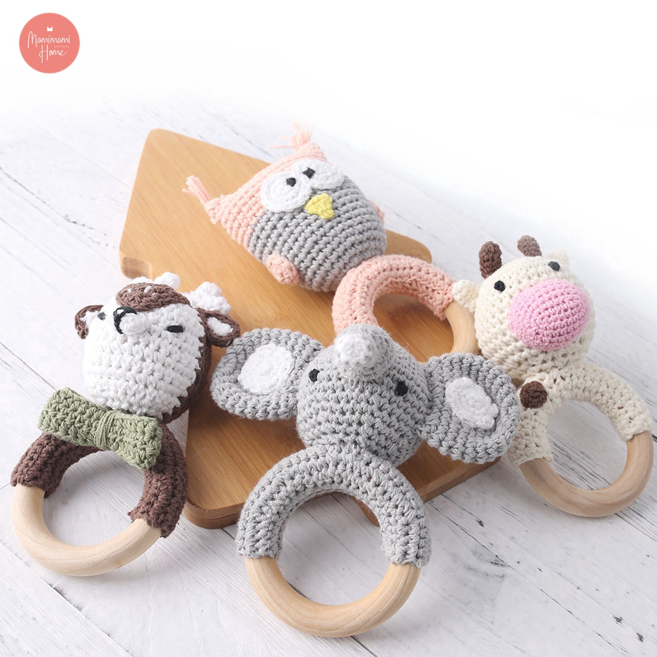 Đồ chơi dệt kim thủ công hình thú MAMIMAMIHOME thiết kế đáng yêu cho bé