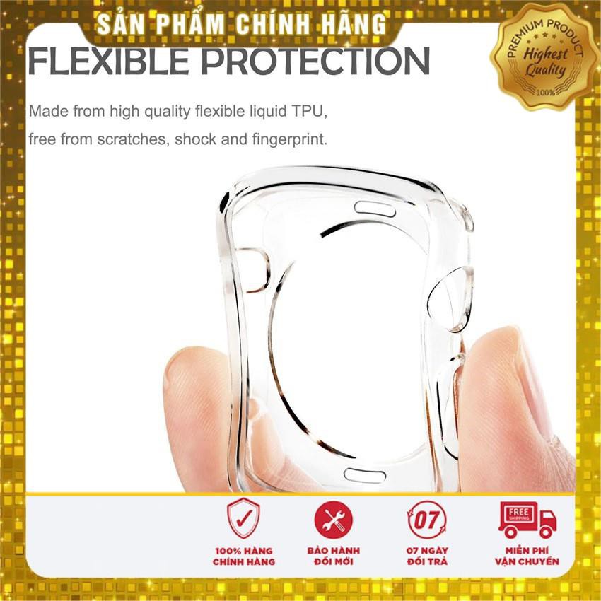 Case ốp bảo vệ silicon dẻo viền màu cho Apple Watch 44mm hiệu Hotcase (chống va đập trầy xước, chống bụi, bảo vệ viền)