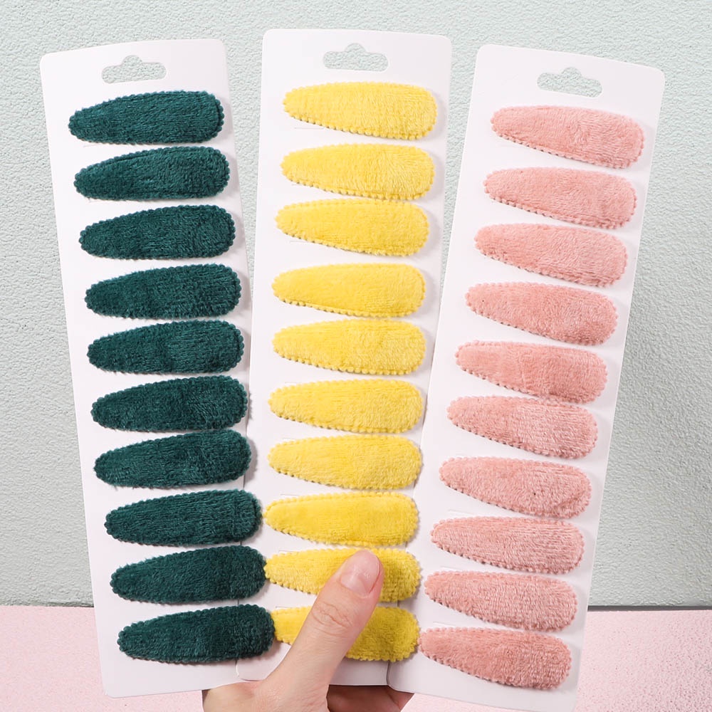 RainBow Bows Set 10 Kẹp Tóc Màu Trơn Dễ Thương Cho Nữ
