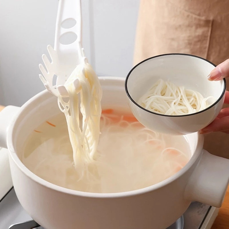 Muỗng Múc Mì Pasta / Trứng Cán Dài Màu Trắng Có Thể Treo / Thiết Thực Cho Nhà Hàng