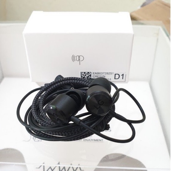 Tai Nghe Chính Hãng LG V30/V40/V50/V60 Jack Chữ L Tặng kèm Núm Tai Phụ, Âm Thanh Sống Động, Mic Không Rè