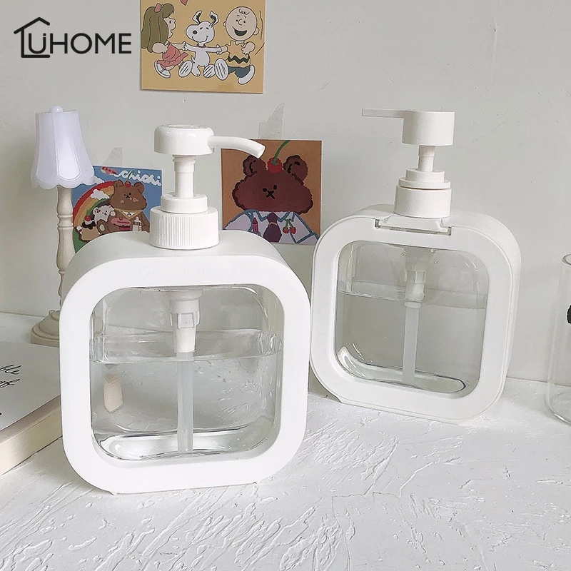 Chai rỗng hình vuông cỡ lớn 500ml thiết kế đơn giản dễ thương