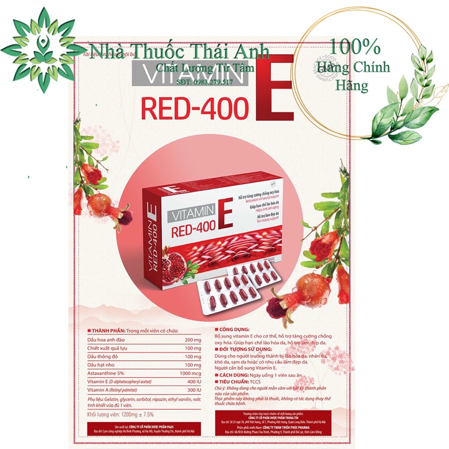 Vitamin E RED-400 Vitamin E Đỏ