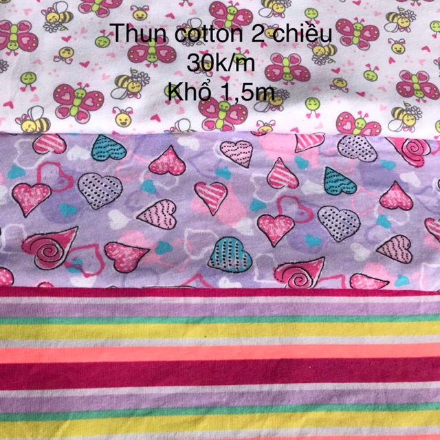 Thun cotton 2 chiều 30k/m , 100k/kg