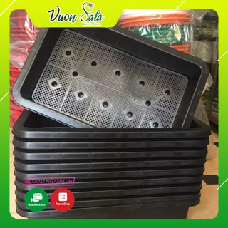 Chậu trồng rau màu đen kt 65*42*20