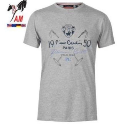 Áo Thun nam không cổ Pierre Cardin Plain Polo Shirt Mens Cao Cấp (Ghi- Size EU - Xách tay UK) ! ! * ❕ .
