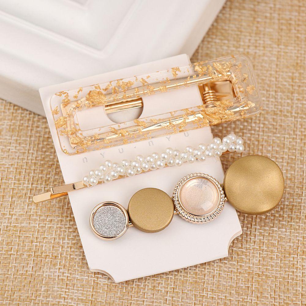 JUNE 3 Cái / Bộ. Kẹp Tóc Họa Tiết Hình Học Mới