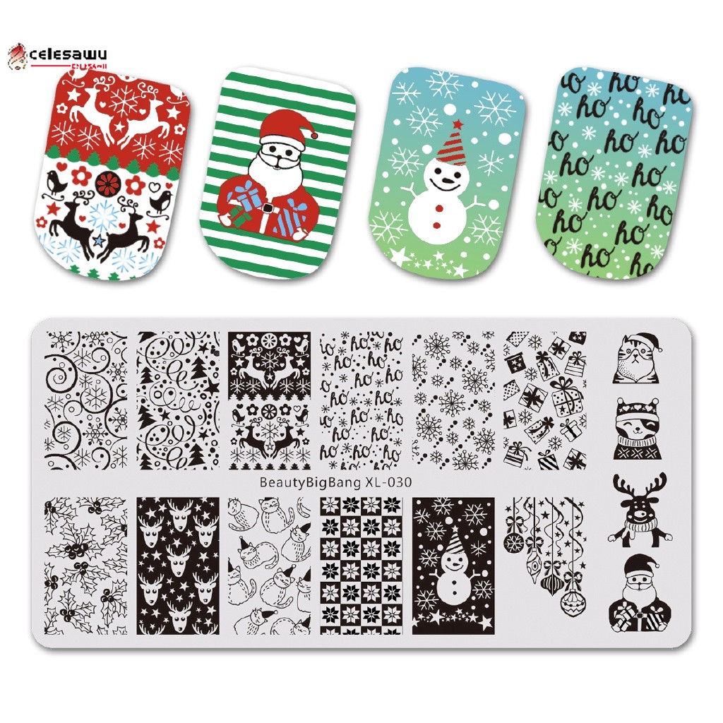 [Hàng mới về] Khuôn trang trí móng tay nghệ thuật họa tiết Giáng Sinh xinh xắn