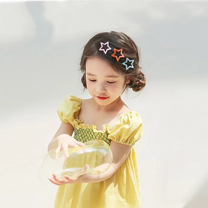 Set 25 kẹp tóc hình ngôi sao / trái tim / ngôi sao năm cánh dài dễ thương cho bé gái